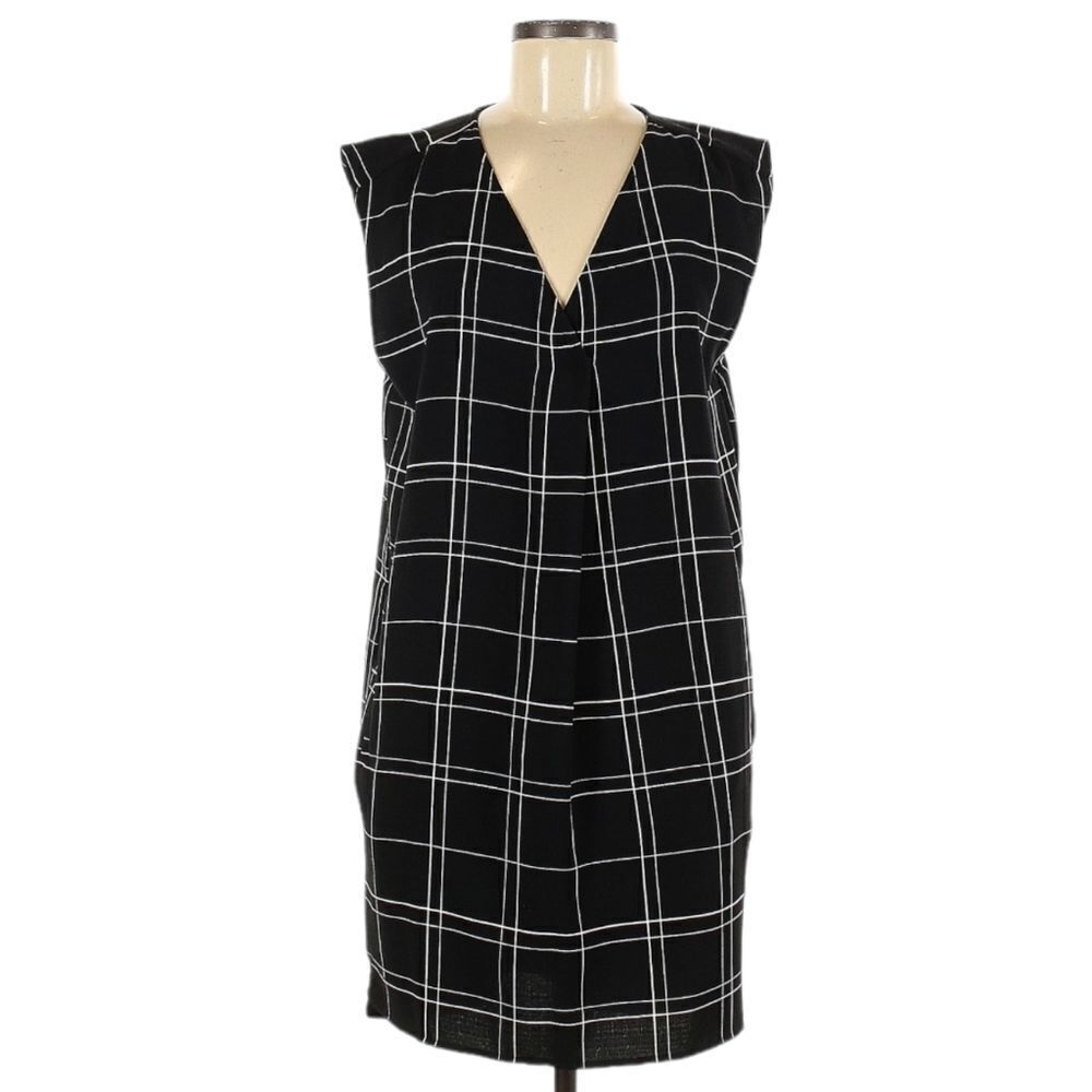 LEITH Windowpane Check Shift Dress M - Picture 2 of 6